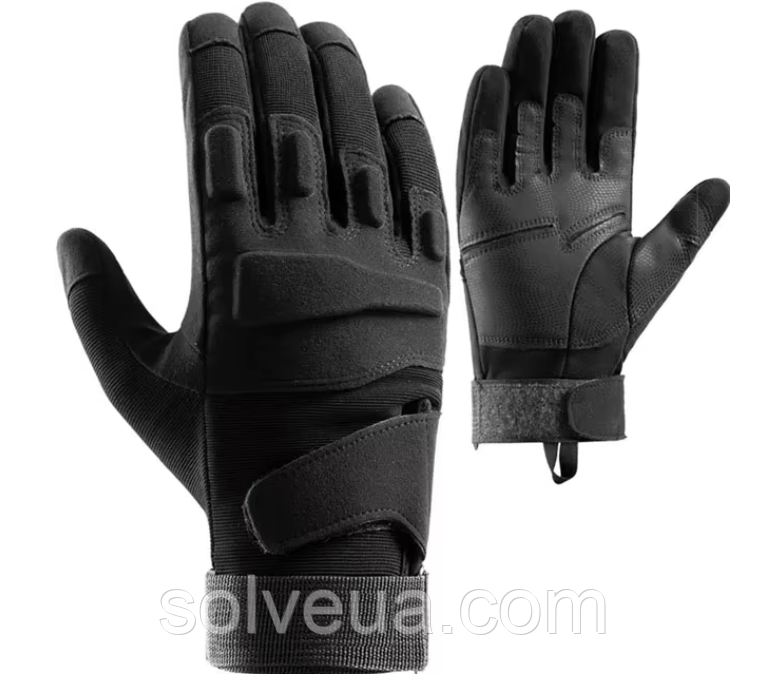 Тактичні повнопалі рукавички Solve Black KT60001321 XL solve