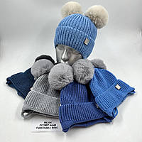 Шапочка дитяча для хлопчика "Квадрат", на флісі, ОПТ