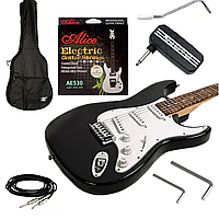 Набір електрогітара J8 ST HMG 101 BK  + Міні-підсилювач Joyo JA-03 Lead + Чохол HA-EG + Струни AE530 Light