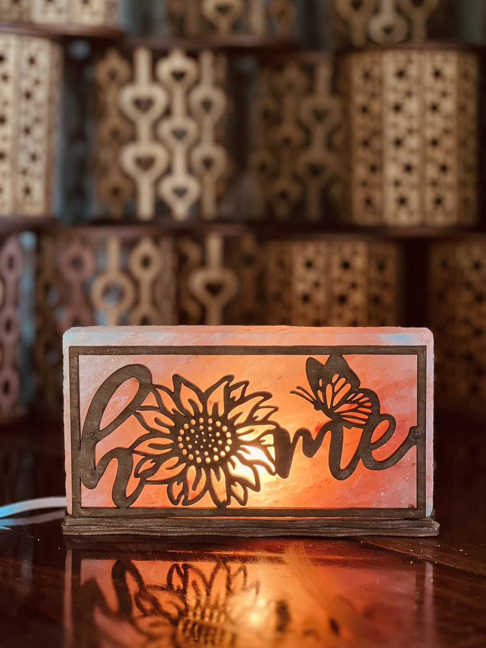 Соляна лампа з гімалайської солі “Квітка” 2 кг, фото 1