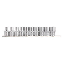 Набір головок, 1/2" - 8,10,12,13,14,15,16,17,18,19 мм CrV. 10 од. Cr-V INTERTOOL ET-6012, фото 4