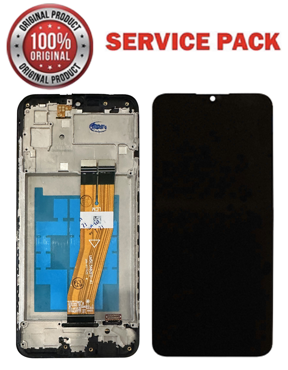 Дисплейний модуль (екран) для Samsung A035F Galaxy A03 чорний з рамкою Оригінал 100% SERVICE PACK GH97-22242A