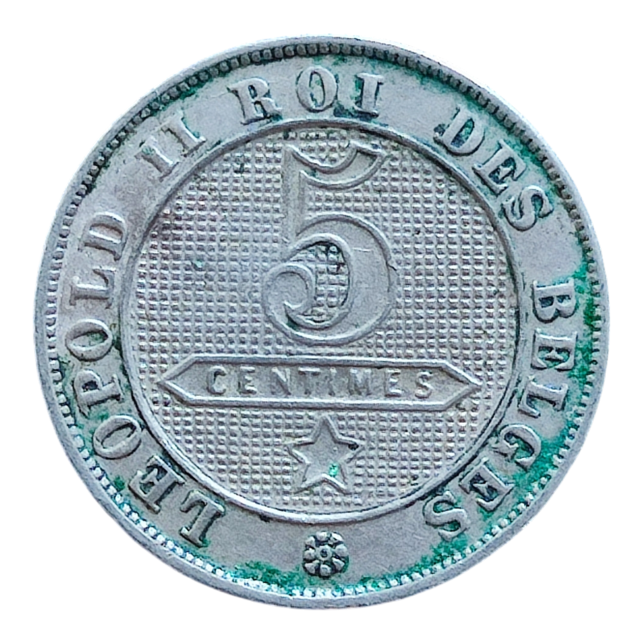 Бельгія 5 сантимів, 1895 Напис французькою - 'DES BELGES'