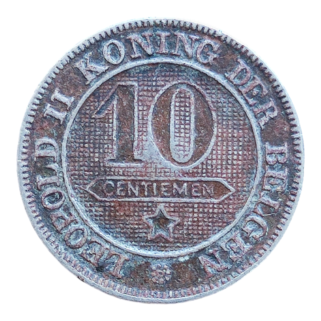 Бельгія 10 сантимів, 1895 Напис нідерландською - 'DER BELGEN'