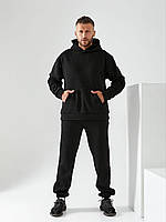 Чоловічий зимовий спортивний костюм на флісі Чорний 46/48