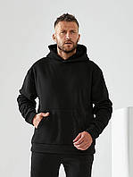 Мужской спортивный теплый костюм на флисе Черный 46/48