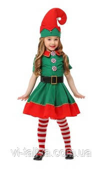 Маскарадний костюм різдвяний Ельф для дівчинки, фото 1