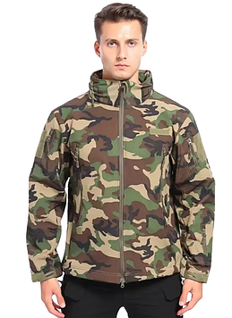 Водонепроникна тактична куртка SOFTSHELL із флісом Solve Woodland KT6000820 peremogaua