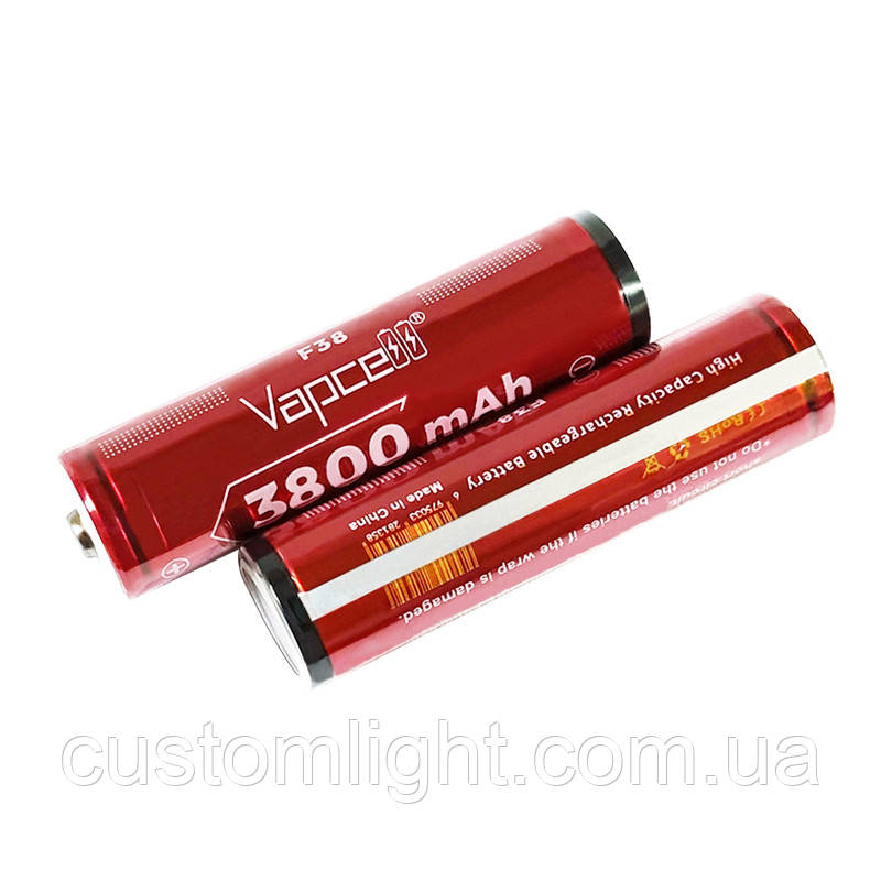 Акумулятор Vapcell INR18650 F38 PCB 3800mah з захистом