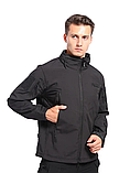 Водонепроникна тактична куртка SOFTSHELL із флісом Solve Black KT6000801 solve, фото 2