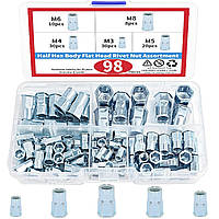 Різьбові Заклепки M3;M4;M5;M6;M8 Напівшестигранні Антивращальні Набір 98 шт SPEC (SP-36098)