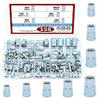 Заклепки Напівшестигранні M3;M4;M5;M6;M8;М10 Різьбові Антивращальні Набір 158 шт SPEC (SP-36158)