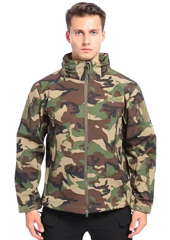 Водонепроникна тактична куртка SOFTSHELL із флісом Solve Woodland KT6000820 розмір S, фото 1