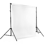Комплект Білий вініловий фон для фото 1,6 х 4 м + Кріплення для фону Ворота 3 х 2,6 м, фото 2