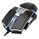 💙Ігрова геймерська дротова мишка JEDEL GM1080 з RGB підсвіткою, модульна 6400 DPI USB Чорна, фото 3