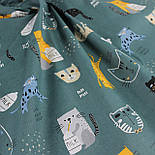 Тканина бавовняна "Коти та леопарди" на морському тлі № Е-3347, фото 3