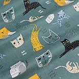 Тканина бавовняна "Коти та леопарди" на морському тлі № Е-3347, фото 5