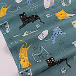 Тканина бавовняна "Коти та леопарди" на морському тлі № Е-3347, фото 2