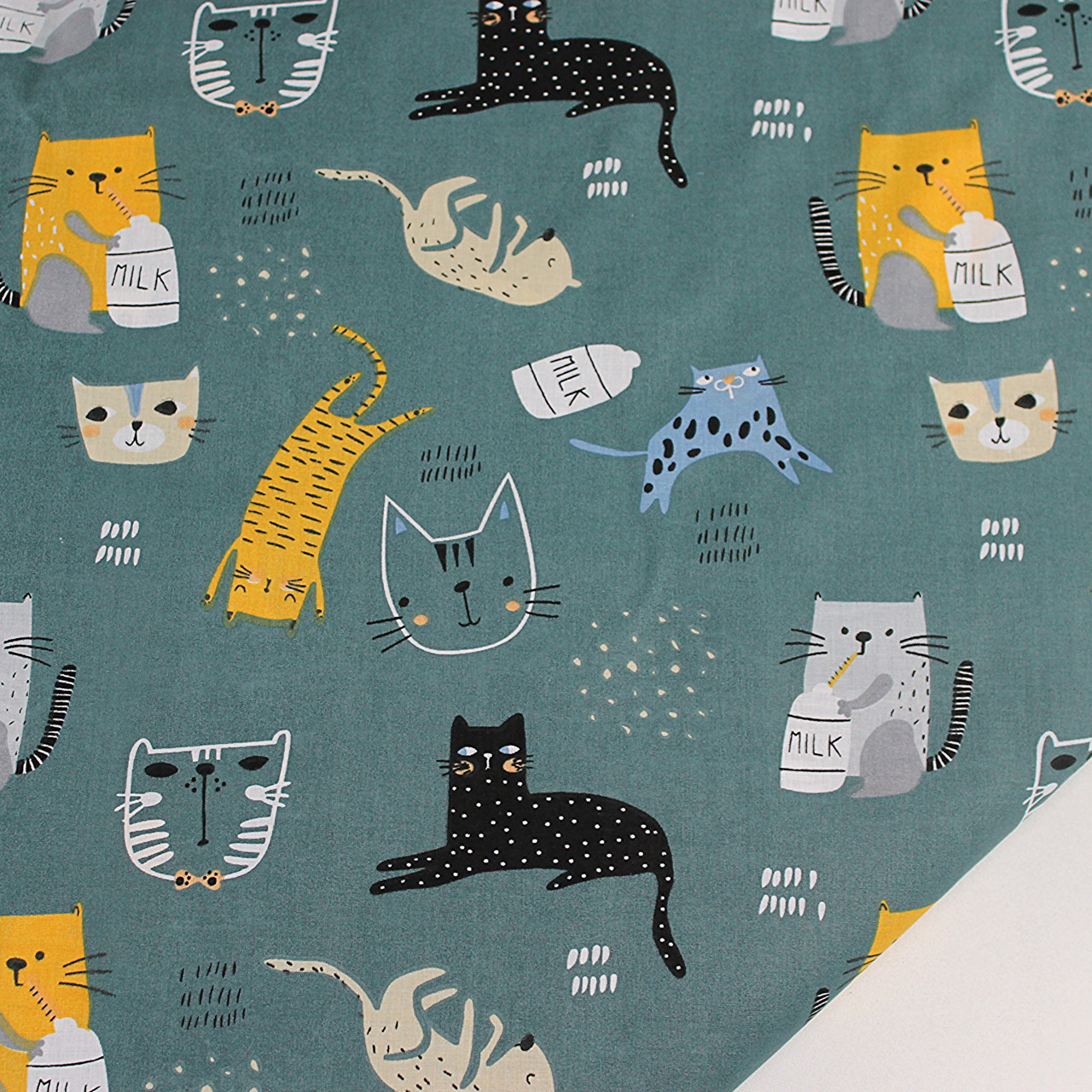 Тканина бавовняна "Коти та леопарди" на морському тлі № Е-3347, фото 1