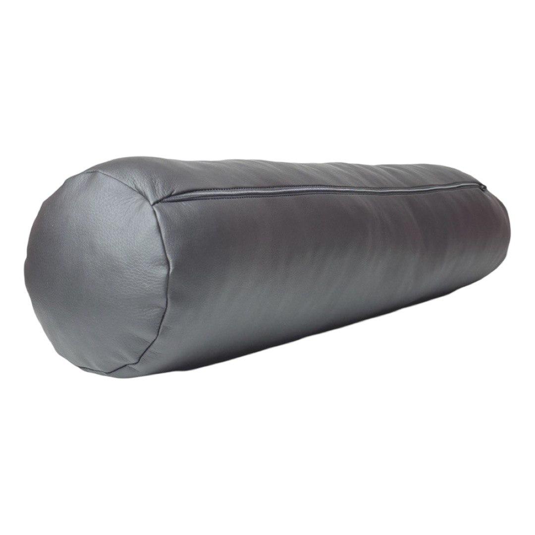 Валик з екошкіри для кушетки та масажного столу, розмір 60*15*15, колір чорний, фото 1