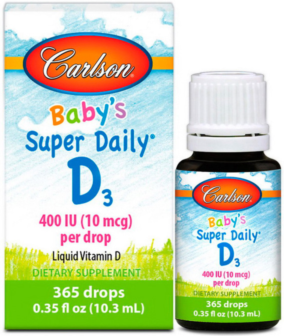 Вітамін Д для дітей краплі Carlson Labs Baby's Super Daily D3 400 IU 10.3 мл