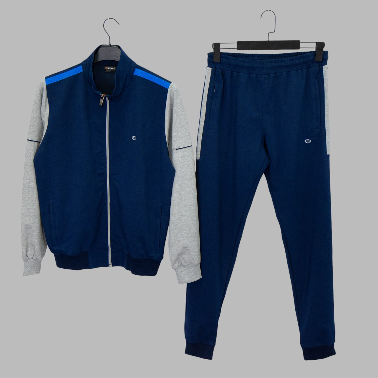 Спортивний костюм Piyera 7614 СИНІЙ/СВ.СІРИЙ 74% бавовна 18% поліестер 8% еластан XXXL(Р), фото 1