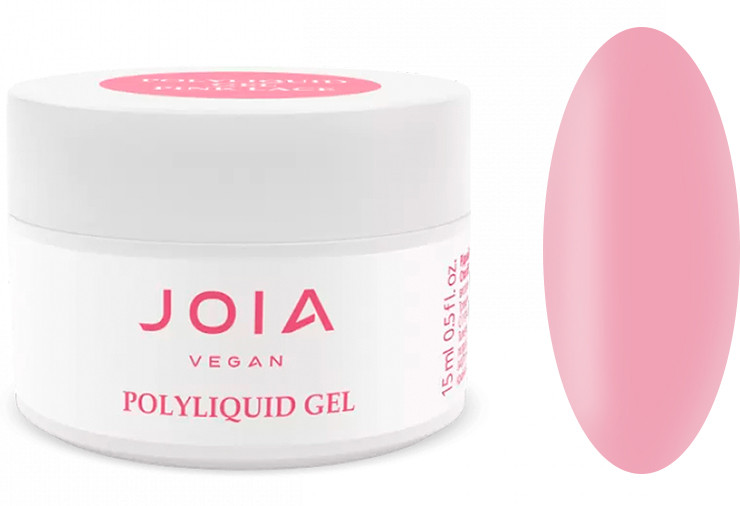 Рідкий гель для зміцнення та моделювання PolyLiquid gel Pink Lace JOIA vegan, 15 мл