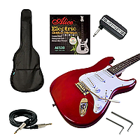 Набір електрогітара J8 ST HMG 101 RD+ Міні-підсилювач Joyo JA-03 Lead + Чохол HA-EG + Струни AE537 Light