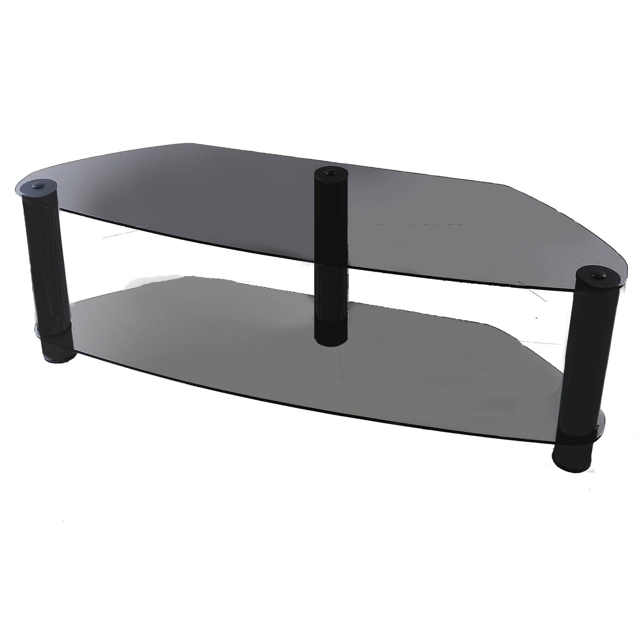 Тумба скляна низька для ТБ/АВ-техніки Commus 1050-54 mini BL (1050х350х385), фото 1