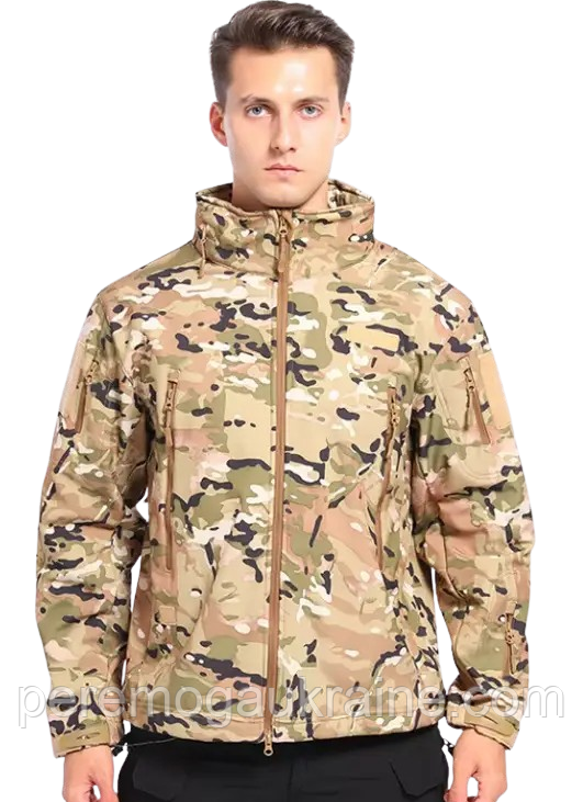 Водонепроникна куртка тактична SOFTSHELL із флісом Solve Multicam KT6000806