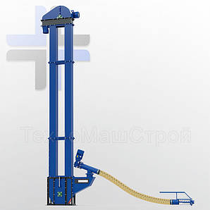 Норія зернова з поворотним гнучким шнековим забірним патрубком