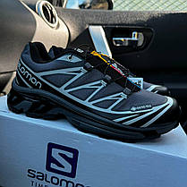 Термо кросівки чоловічі Salomon XT-6 Adv Dover Grey Black Black Gore-Tex Саломон ХТ-6 Сірі ГорТекс єврозима, фото 2