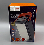 🖤УМБ Power Bank HOCO J107 90000mAh 22,5W 4USB/Type-C, швидка зарядка, потужний ліхтар, Чорний, фото 10