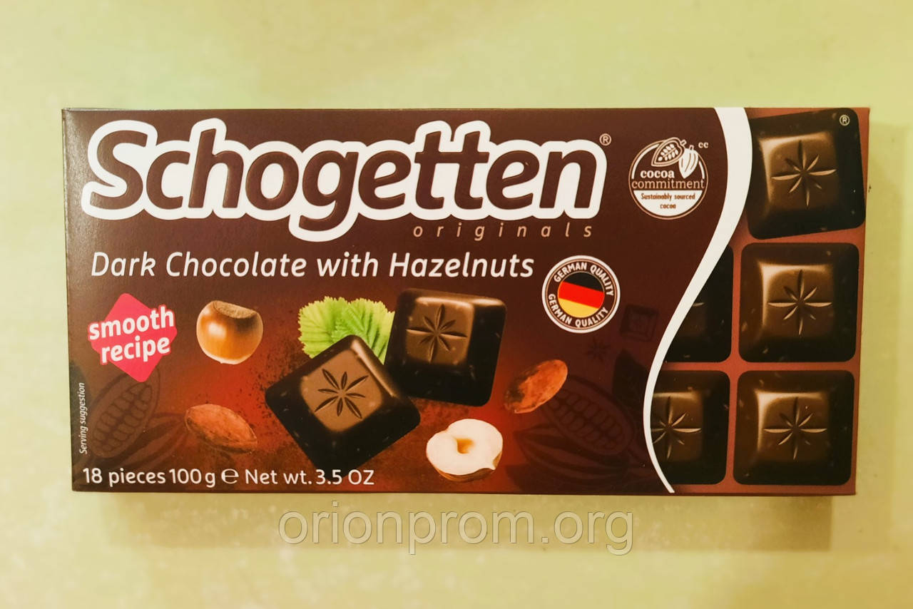 Шоколад Schogetten фундук чорний 100 г