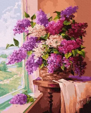 Картина за номерами на дереві 40х50 см DIY Бузок (RAD5032)