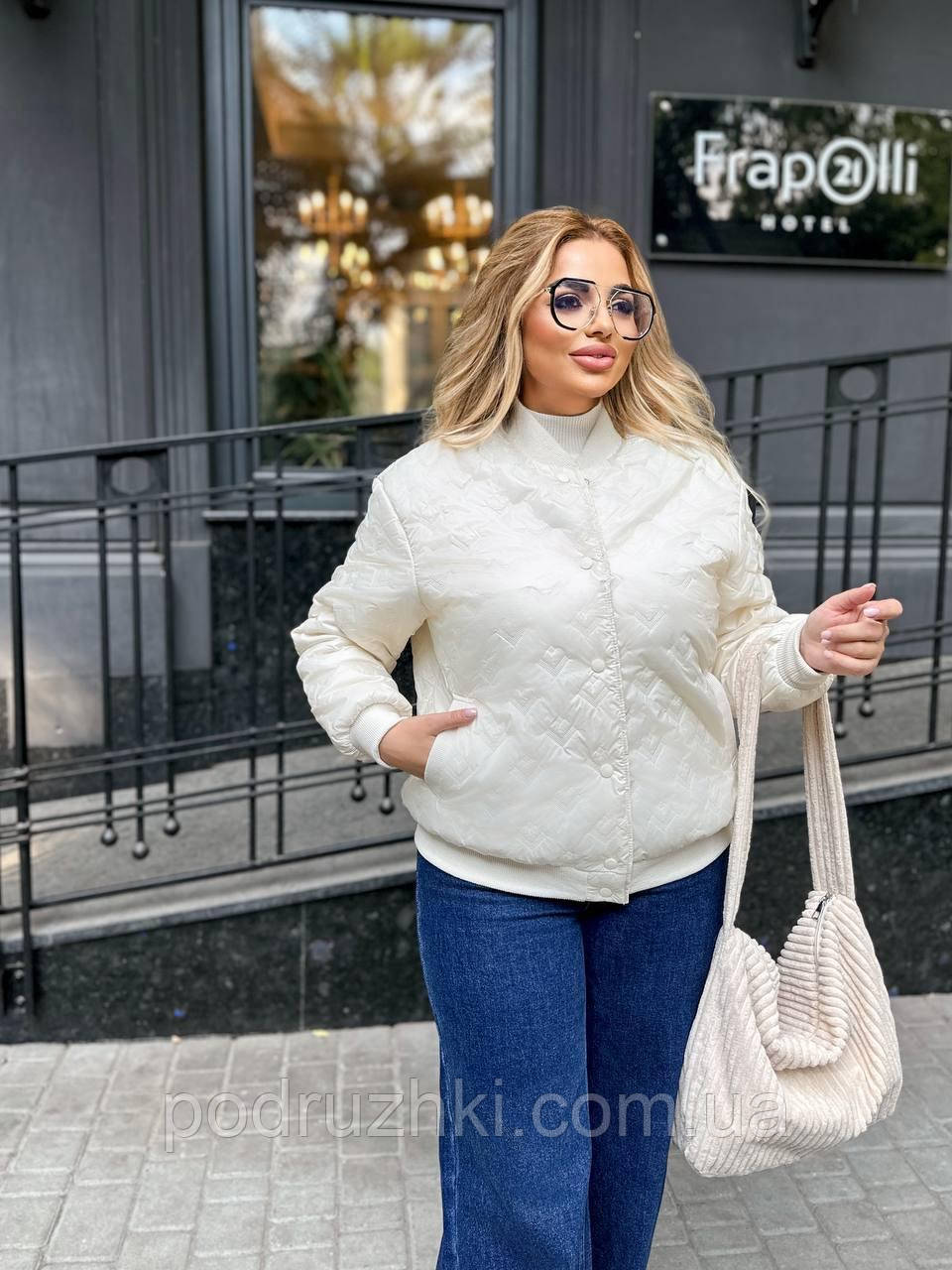 Жіноча куртка стьогана  з оригінальним візерунком Розміри 48/50;52/54;56/58, фото 1