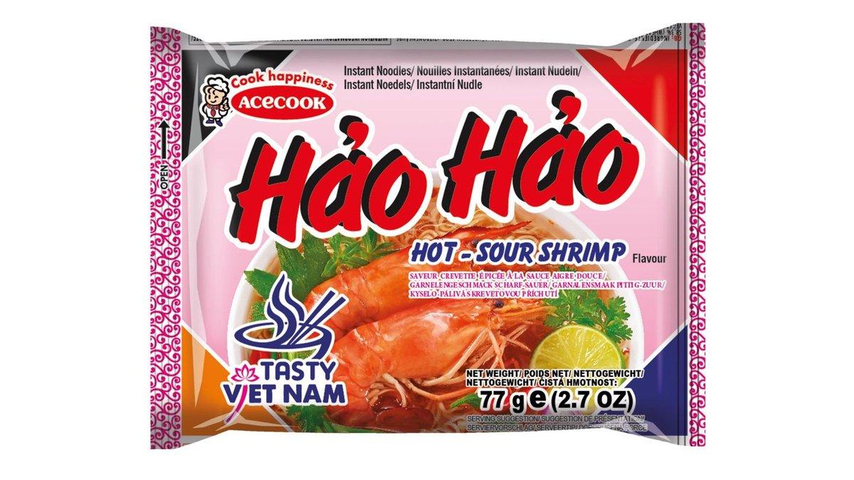 Локшина швидкого приготування ТМ Hao Hao смак креветка 77г, фото 1