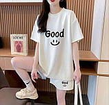 Жіночий яскравий літній костюм: футболка вільного крою та шорти "GOOD", фото 4