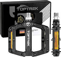 2 шт. Велосипедні педалі Toptrek Педалі зі світловими відбивачами, закритими підшипниками для велосипеда