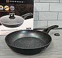 Сковорода 26 см/2,2 л Edenberg EB-7455/Скородка зі скляною кришкою та мармуровим покриттям, фото 5