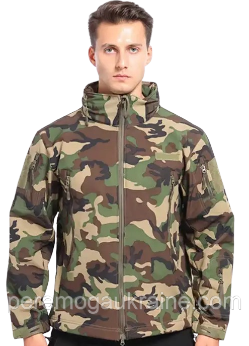 Куртка водонепроникна SOFTSHELL із флісом Solve Woodland KT6000820 розмір M