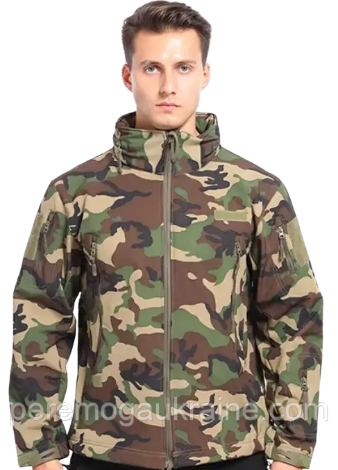 Куртка водонепроникна SOFTSHELL із флісом Solve Woodland KT6000820 розмір 3XL