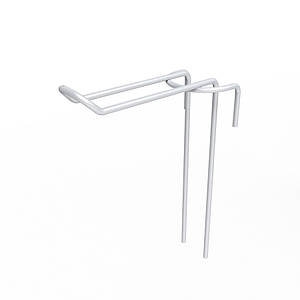 Гачок подвійний на торгову сітку 50 мм D3 мм, білий