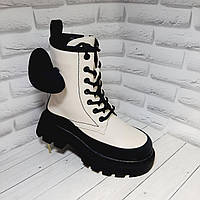 Дитячі зимові шкіряні чоботи для дівчаток, зимові утеплені черевики для дівчинки, високі чоботи на дівчинку