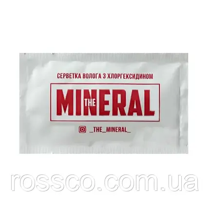 Серветка для догляду за татуажем з хлоргексидином The Mineral, 1 шт, фото 1