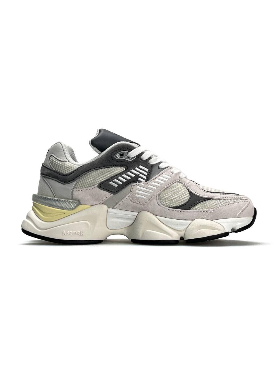 Жіночі кросівки New Balance 9060 Grey Beige, кеди Санта-біленс замші текстиль водонепрон. Сірі 36