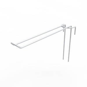 Гачок подвійний на торгову сітку 150 мм D3 мм, білий