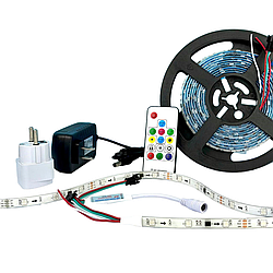 Світлодіодна стрічка LED 3528 5м + пульт ДК | 5050 RGB | 45739