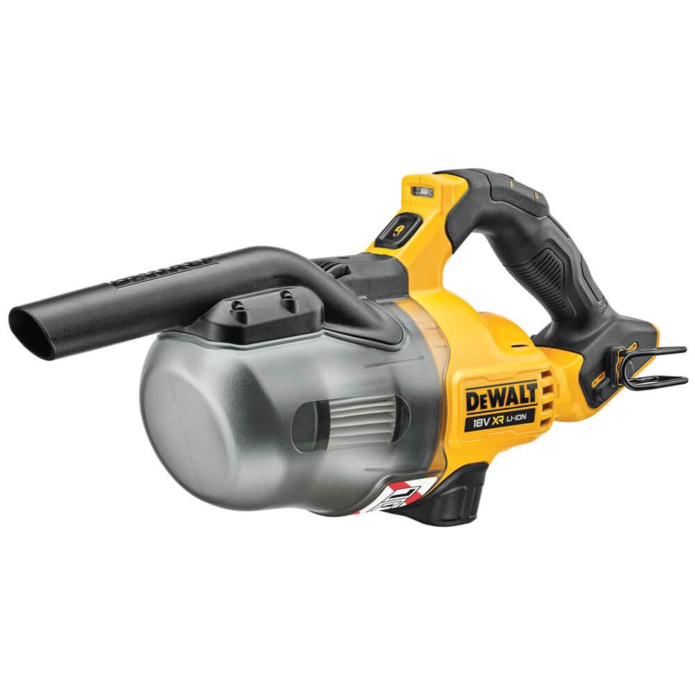 Пилосос акумуляторний DeWALT DCV501LN, 18 B XR Li-lon, діаметр шланга 31,8 мм, об'єм пилозбірника 0,7 л, макс. потік повітря 21,7