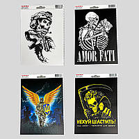 Наклейка на транспорт, наклейка на авто (10х15см, ПВХ) Black series 31, 32, 33, 34